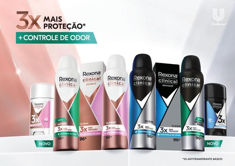 Kit 3 Desodorantes Rexona Clinical Extra Dry 58g - Desodorante